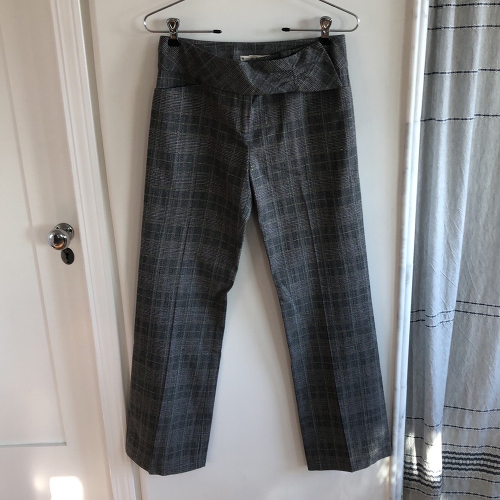 NANETTE LEPORE NWOT plaid flare pants hip hugger sz 2